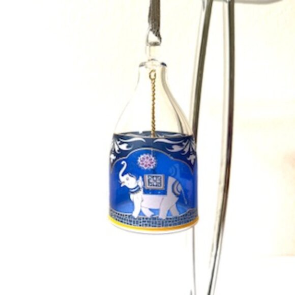 Rosenthal Maharajas Kobalt Elephant Motif Bell Christmas Ornament - Picture 6 of 7